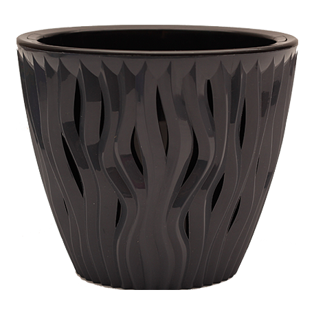 картинка Кашпо Вдохновение 1,6л Антрацит КШ-5402 (ВМС) магазин Одежда+ являющийся официальным дистрибьютором в России 