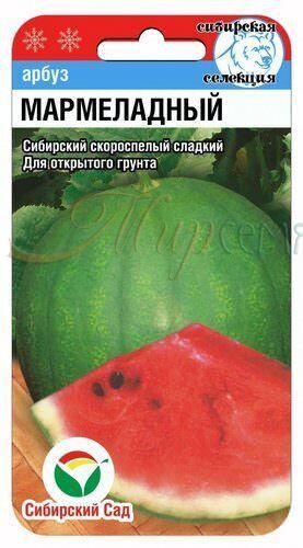 картинка Арбуз Мармеладный 7шт (СибСад) ранний 2-4кг магазин Одежда+ являющийся официальным дистрибьютором в России 