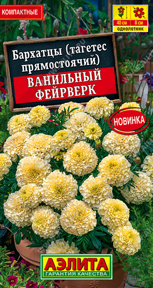 картинка Бархатцы Ванильный фейерверк 0,05г ц/п (Аэлита) 40/8 магазин Одежда+ являющийся официальным дистрибьютором в России 