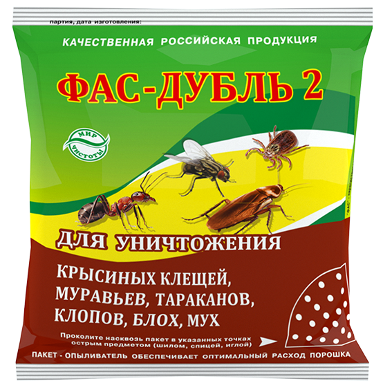 картинка Фас дубль 125г (Агровит) 10/90 муравьи, клопы, тараканы магазин Одежда+ являющийся официальным дистрибьютором в России 