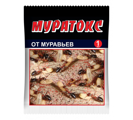 картинка Муратокс 1мл *(ВХ) 10/200 от муравьев, блох, личинок подвальных муравьев магазин Одежда+ являющийся официальным дистрибьютором в России 
