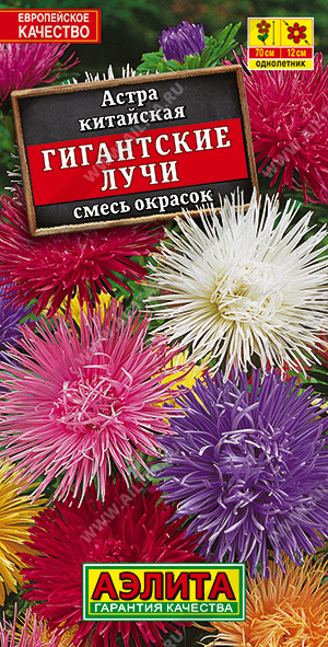 картинка Астра Гигантские лучи, смесь 0,2г ц/п (Аэлита) магазин Одежда+ являющийся официальным дистрибьютором в России 