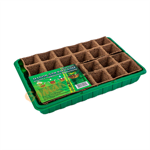 картинка Набор для рассады с торф.горшочками 24 ячейки 50*50*15 магазин Одежда+ являющийся официальным дистрибьютором в России 