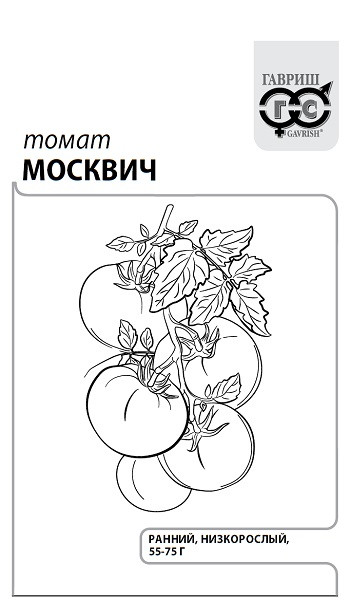 картинка Томат Москвич 0,1г б/п (Гавриш) раннеспелый, не пасынкуется магазин Одежда+ являющийся официальным дистрибьютором в России 