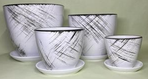 картинка Горшок керамич Штрих 1,0л (Беларусь) магазин Одежда+ являющийся официальным дистрибьютором в России 