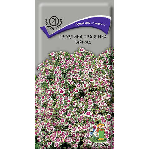 картинка Гвоздика травянка Вайт-Ред 0,1г ц/п (Поиск) 15см магазин Одежда+ являющийся официальным дистрибьютором в России 