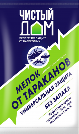 картинка Мелок Чистый дом 20г (ТехЭкс) от тараканов магазин Одежда+ являющийся официальным дистрибьютором в России 