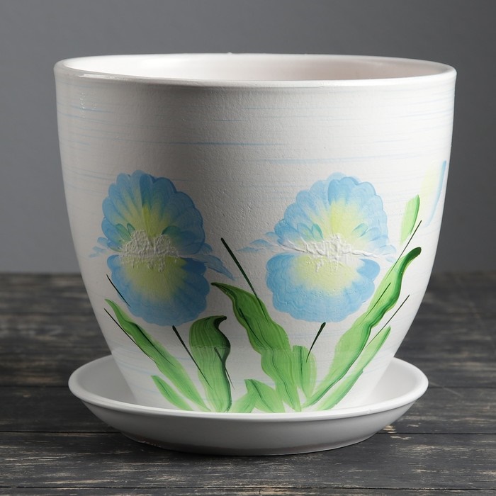 картинка Горшок керамич Ирис 2,4л (Беларусь) магазин Одежда+ являющийся официальным дистрибьютором в России 