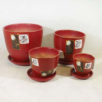 картинка Горшок керамич Лотос 0,35л (Беларусь) магазин Одежда+ являющийся официальным дистрибьютором в России 