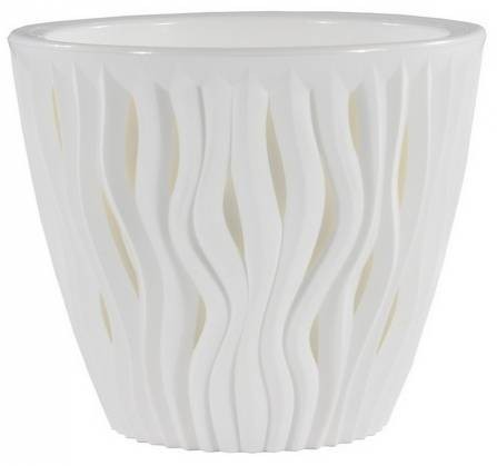 картинка Кашпо Вдохновение 7,5л белый-белый КШ-8667 (ВМС) магазин Одежда+ являющийся официальным дистрибьютором в России 