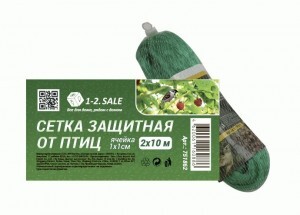 картинка Сетка защитная от птиц 2*10м яч.15,х1,5см зеленая 751862 магазин Одежда+ являющийся официальным дистрибьютором в России 