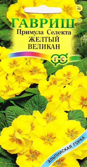 картинка Примула Великан Желтая 10шт ц/п (Гавриш) Альп.горка магазин Одежда+ являющийся официальным дистрибьютором в России 