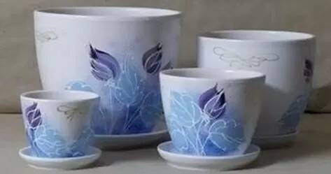 картинка Горшок керамич Пролеска синяя 2,4л (Беларусь) магазин Одежда+ являющийся официальным дистрибьютором в России 