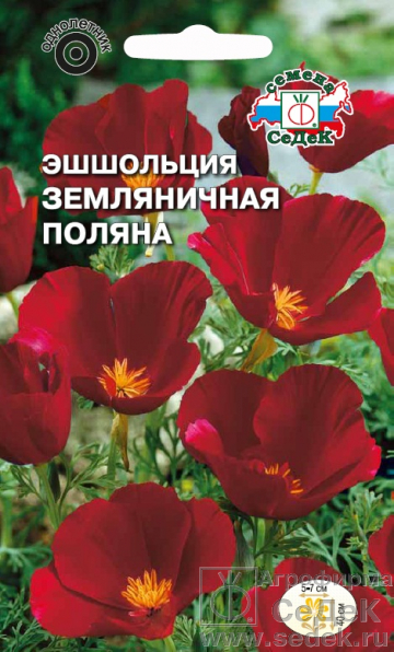 картинка Эшшольция Земляничная поляна 0,2г ц/п (Седек) магазин Одежда+ являющийся официальным дистрибьютором в России 