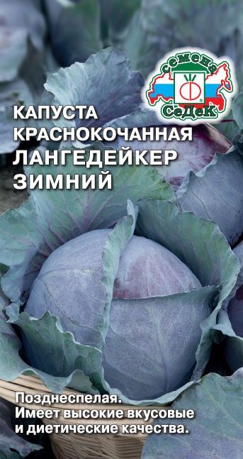 картинка Капуста краснокочанная Лангедейкер Зимний 0,5г ц/п (Седек) магазин Одежда+ являющийся официальным дистрибьютором в России 