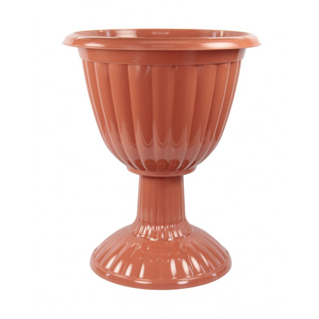 картинка Кашпо Жасмин 12л коричневый высокая ножка БШ1556 (Альтернатива)  магазин Одежда+ являющийся официальным дистрибьютором в России 