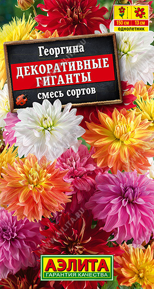 картинка Георгина Декоративные Гиганты, смесь 0,2г ц/п (Аэлита) магазин Одежда+ являющийся официальным дистрибьютором в России 