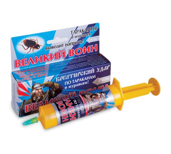 картинка Гель Великий Воин (син/уп) 45г (ВХ) 5/60 от тараканов и дом.муравьев магазин Одежда+ являющийся официальным дистрибьютором в России 