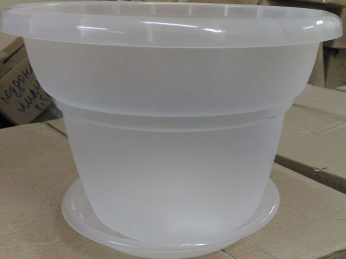 картинка Горшок для Орхидей Милано 22 прозрачный 3,2л (Техпласт) магазин Одежда+ являющийся официальным дистрибьютором в России 