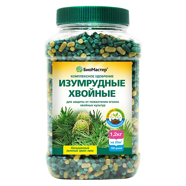 картинка Удобрение Изумрудные хвойные 1,2кг (БиоМастер) 1/5 магазин Одежда+ являющийся официальным дистрибьютором в России 