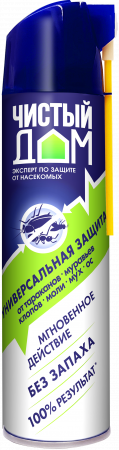 картинка Дихлофос (аэрозоль) Чистый Дом Универсальный 400мл дв.расп.(ТехЭкс) 4/24 магазин Одежда+ являющийся официальным дистрибьютором в России 