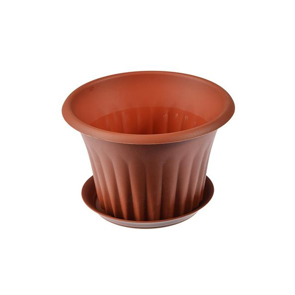 картинка Кашпо Кэрол 18 с/п 1,5л терракот М3156 (М пласт)  магазин Одежда+ являющийся официальным дистрибьютором в России 