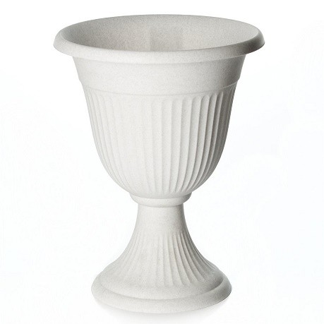 картинка Кашпо Ливия 35 мрамор высокий с ножкой М3203 (М пласт) магазин Одежда+ являющийся официальным дистрибьютором в России 