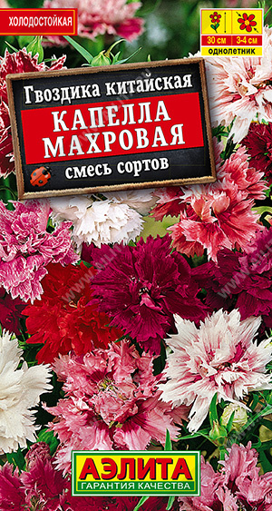 картинка Гвоздика китайская Капелла махровая, смесь 0,05г ц/п (Аэлита) магазин Одежда+ являющийся официальным дистрибьютором в России 