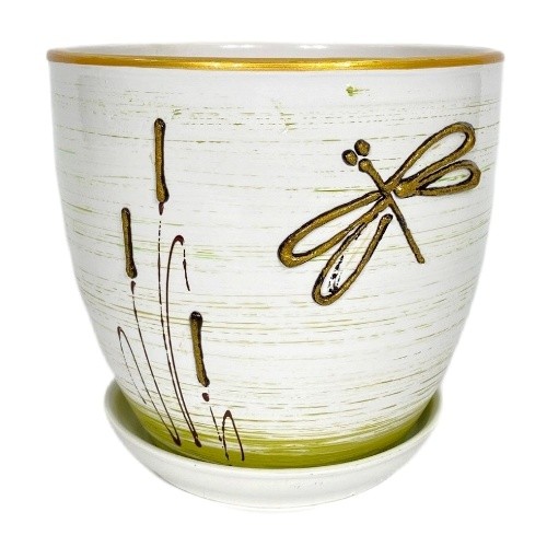 картинка Горшок керамич Стрекоза 0,75л (Беларусь) магазин Одежда+ являющийся официальным дистрибьютором в России 