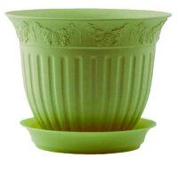 картинка Кашпо Виноград 29 с/п 6л зеленый (Техпласт) магазин Одежда+ являющийся официальным дистрибьютором в России 