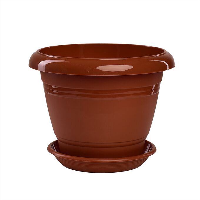 картинка Кашпо Фестона 25 4,6л с/п терракот (Техпласт) магазин Одежда+ являющийся официальным дистрибьютором в России 