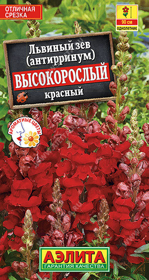 картинка Львиный зев Высокорослый Красный 0,1г ц/п (Аэлита) магазин Одежда+ являющийся официальным дистрибьютором в России 