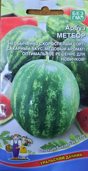 картинка Арбуз Метеор 10шт ц/п (УД) ранний,7-12кг магазин Одежда+ являющийся официальным дистрибьютором в России 