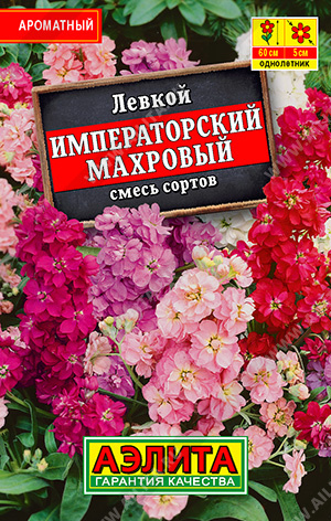 картинка Левкой Императорский махровый, смесь 30шт лид/п (Аэлита) магазин Одежда+ являющийся официальным дистрибьютором в России 