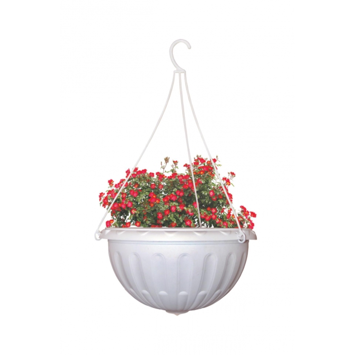 картинка Кашпо подвесное Джулия 8л белый БШ1458 (М пласт)  магазин Одежда+ являющийся официальным дистрибьютором в России 