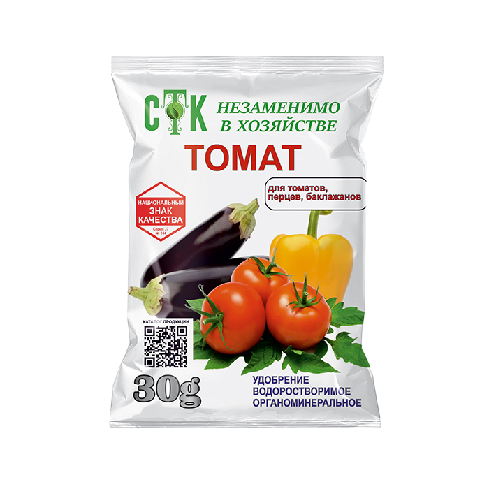 картинка Удобрение ТОМАТ 30г (СТК) 10/80 Новинка! компл.,водораств. магазин Одежда+ являющийся официальным дистрибьютором в России 