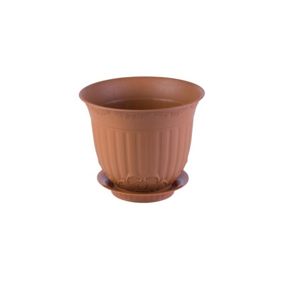 картинка Кашпо Европа 5,6л с/п терракот (М пласт) магазин Одежда+ являющийся официальным дистрибьютором в России 