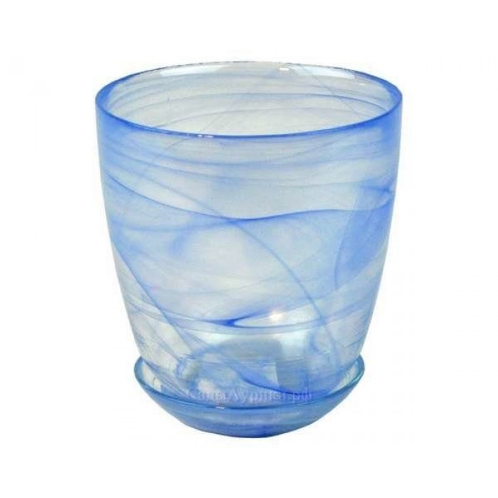картинка Горшок стекло Органза №4 голубой (Никольс) магазин Одежда+ являющийся официальным дистрибьютором в России 