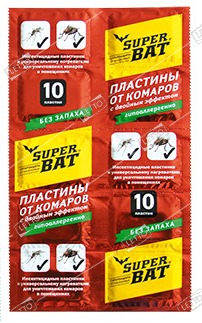 картинка Пластины от комаров 10шт КРАСНЫЕ дв.действия (SuperBAT) 5/240 магазин Одежда+ являющийся официальным дистрибьютором в России 