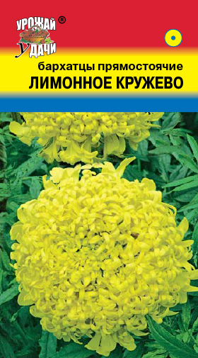 картинка Бархатцы Лимонное кружево  0,1г ц/п (УУ) 35см/8см магазин Одежда+ являющийся официальным дистрибьютором в России 