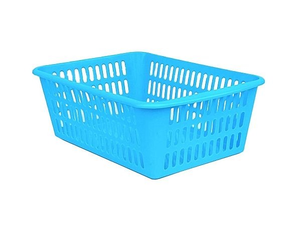 картинка Корзина универсальная хозяйственная цветная 37*25,5*15 (АгроП) магазин Одежда+ являющийся официальным дистрибьютором в России 