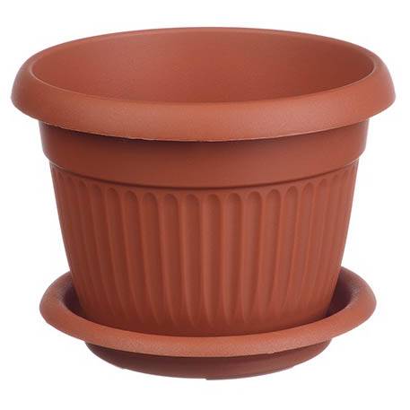 картинка Кашпо Ливия 32 терракот 11л с/п М3022 (М пласт) магазин Одежда+ являющийся официальным дистрибьютором в России 