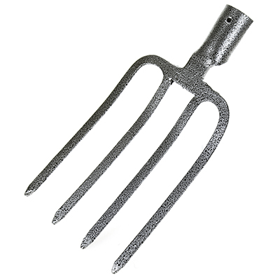 картинка Вилы 4-х рогие 34*23см 9см тулейка, усиленные, рельсовая сталь 730г ТК006 магазин Одежда+ являющийся официальным дистрибьютором в России 