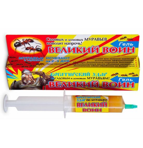 картинка Гель Великий Воин 80г от муравьев (ВХ) 5/45 (желт/уп) магазин Одежда+ являющийся официальным дистрибьютором в России 