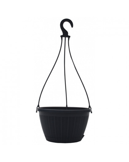 картинка Кашпо на подвесе 4,5л антрацит КШ-6448 магазин Одежда+ являющийся официальным дистрибьютором в России 
