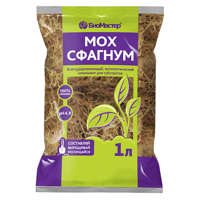 картинка Мох сфагнум 1л (БиоТ) 5/ магазин Одежда+ являющийся официальным дистрибьютором в России 