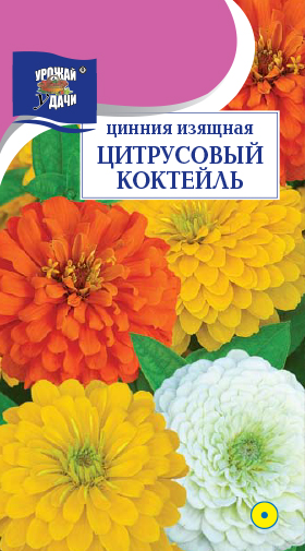 картинка Цинния Цитрусовый коктейль, смесь 0,1г ц/п (УУ) 90см магазин Одежда+ являющийся официальным дистрибьютором в России 