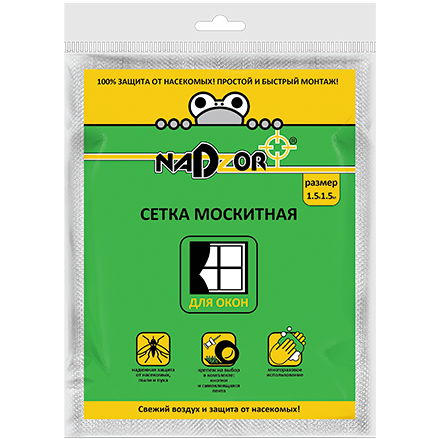 картинка Сетка москитная с крепежом для оконных проемов белая 1,5*1,5/20 Nadzor магазин Одежда+ являющийся официальным дистрибьютором в России 
