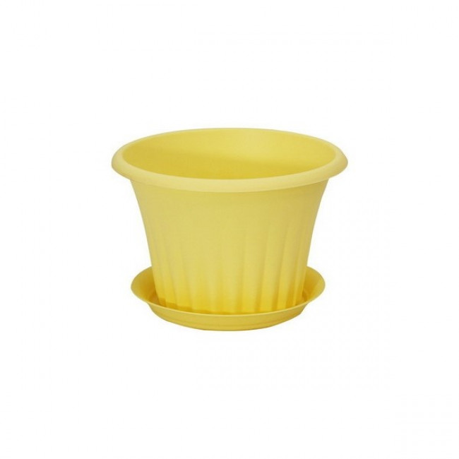картинка Кашпо Кэрол 14 с/п банан М3154 (М пласт)  магазин Одежда+ являющийся официальным дистрибьютором в России 