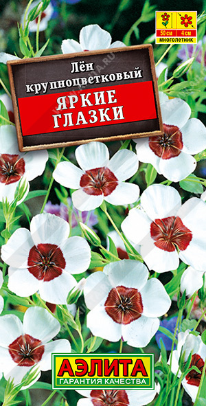 картинка Лен Яркие глазки 0,2г ц/п (Аэлита) магазин Одежда+ являющийся официальным дистрибьютором в России 